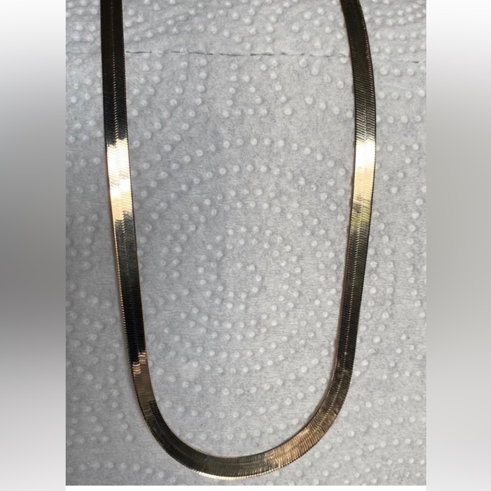 New thick 14K gold filled herringbone chain necklace on 925 sterling silver - Picture 6 of 6